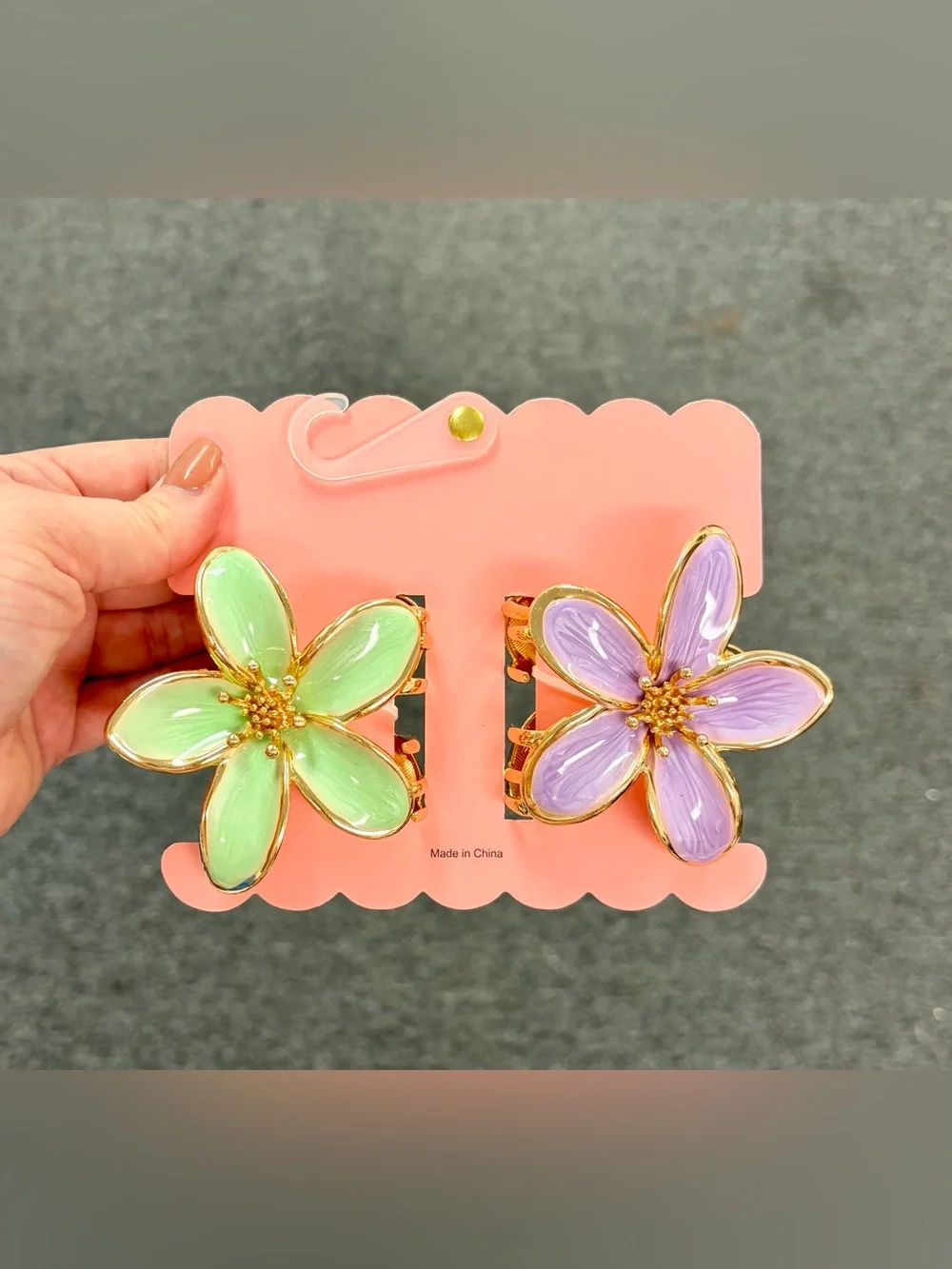 Sunday State Floral Hair Clips- Lavender and Mint (Large)